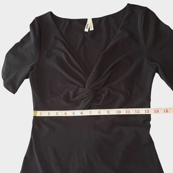 Pact Women's Luxe Jersey V-neck Knot Maxi Side Slit Dress Size Small Black - Picture 11 of 15